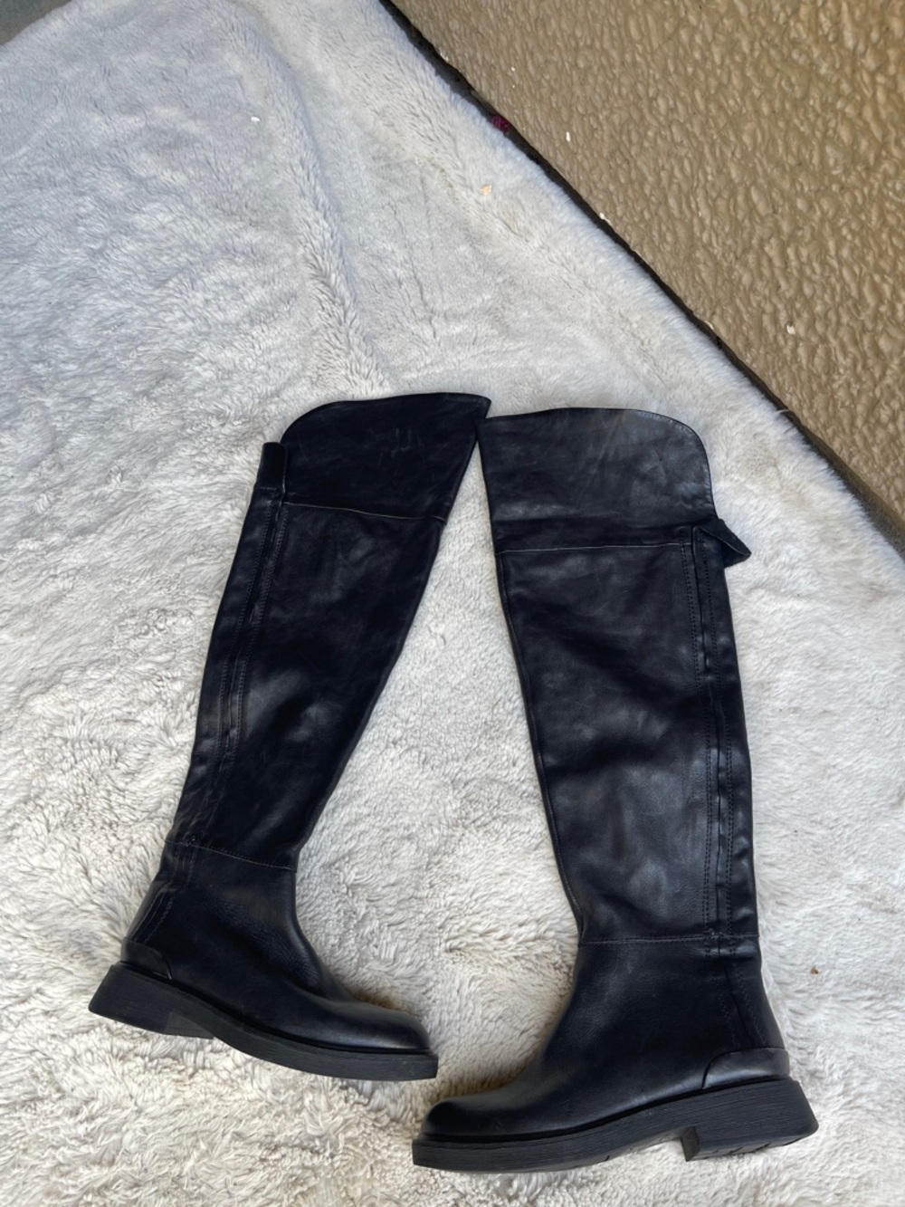 Franco Sarto Classic Women's Black Knee-High Leather Boots Size 6